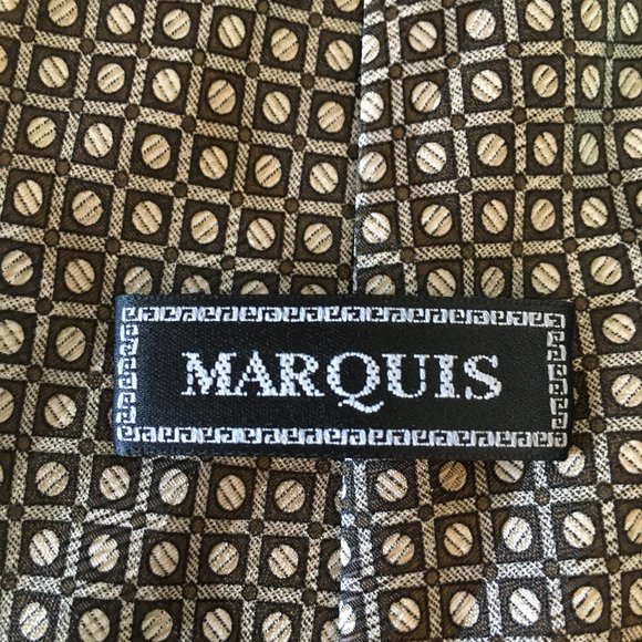 Marquis Men's Neck tie 100% polyester brown tan - Picture 4 of 4